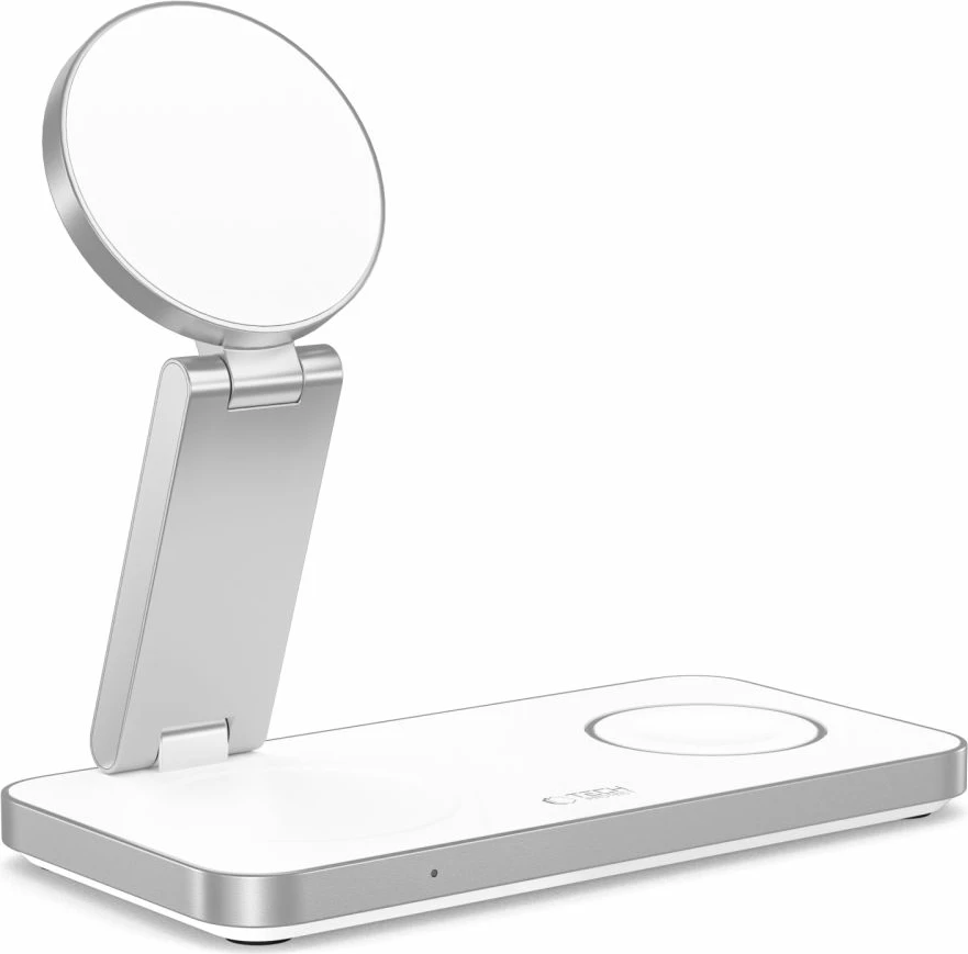 Karikues induktiv 3-në-1 Tech-Protect QI15W-A47 me MagSafe, USB-C, Bardhë