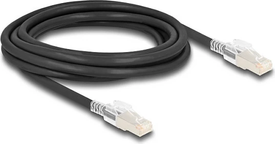 Kabllo rrjeti DeLOCK RJ45 Cat6a S/FTP 3m me klipsa sigurie dhe çelës, e zezë