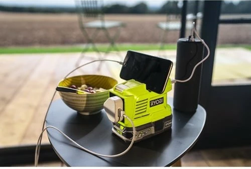 Inverter portativ Ryobi RY18BI150A-0, për bateri ONE+, i verdhë