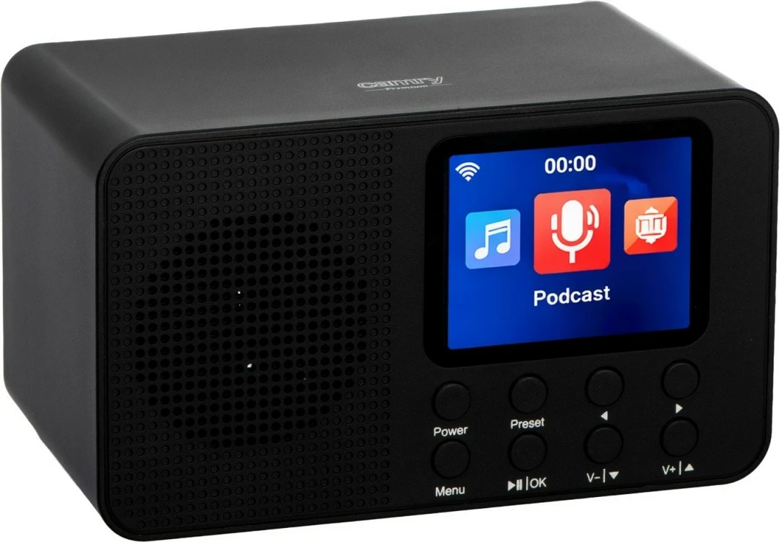 Radio interneti Camry CR1918, ekran 2.4\", WiFi 2.4GHz, Bluetooth, 3W, 99 presete, 2xUSB, 3.5mm, zezë