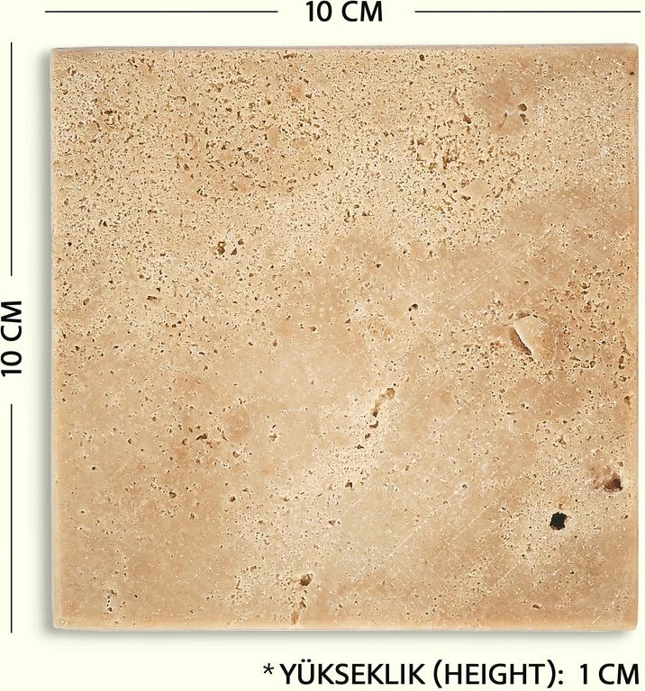 Set 6 copë mbajtëse gotash prej mermeri travertin, ngjyrë bezhë, Hermia Concept, MAR09100104D