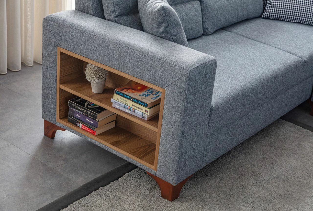 Kënd-sofë krevate Atelier del Sofa, Tloft majtas, ngjyrë gri