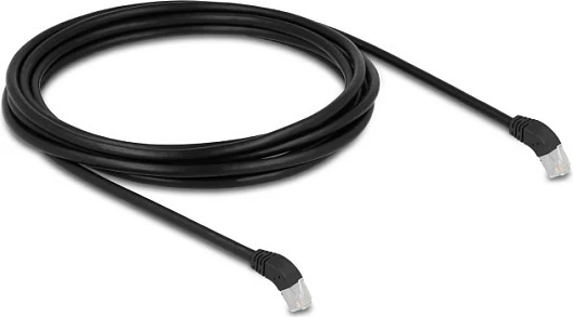 Kabllo rrjeti DeLOCK Cat6a S/FTP RJ45 3 m, e kënduar 45° poshtë, e zezë