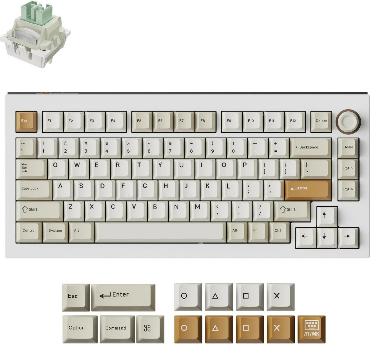 Tastierë Keychron L5W Lemokey, 75%, RGB, magnetike, e bardhë