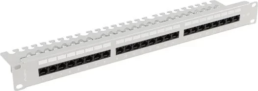 Patch panel LANBERG 24 porta 1U 19" kat.6A UTP, gri me organizues kabllosh