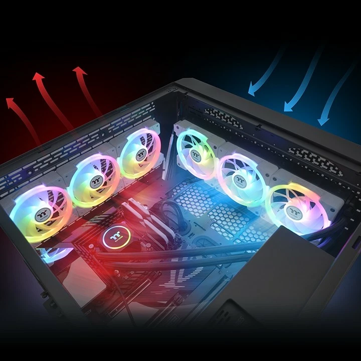 Ftohës ajri Thermaltake SWAFAN EX12 ARGB, 14 cm, 3 copë, Bardhë