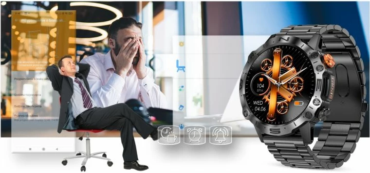 Smartwatch Gravity për meshkuj, e zezë