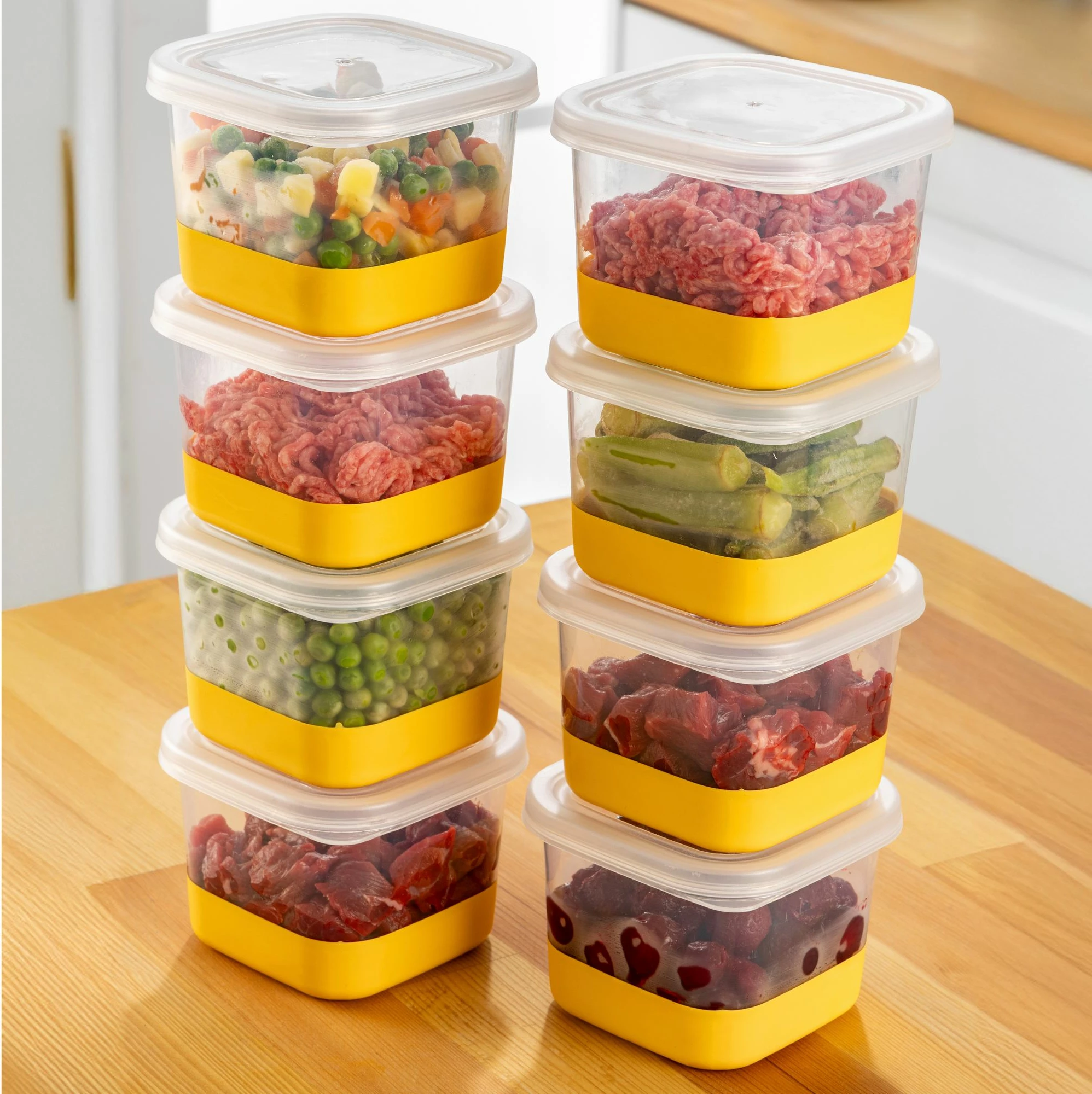 Set organizues për frigorifer, 8 copë, Hermia, 8A, ngjyrë e verdhë