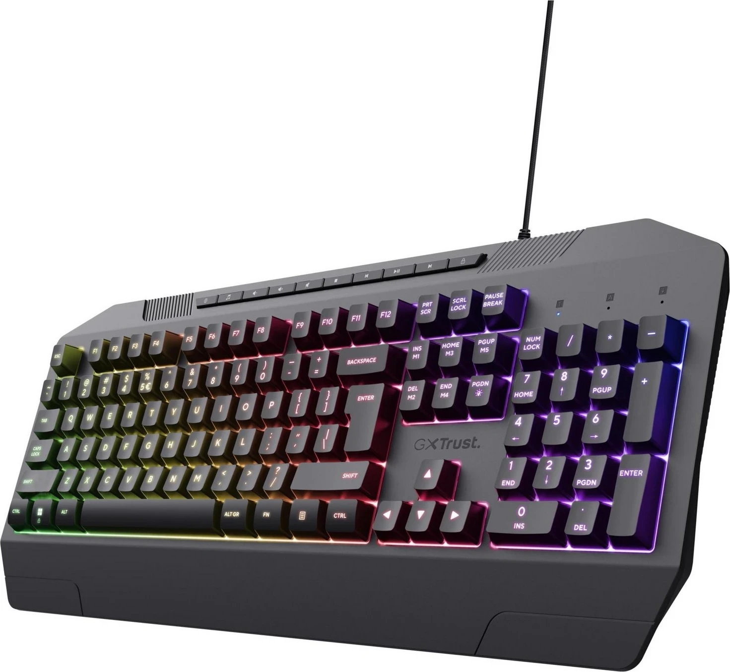 Tastierë për lojëra Trust GXT836 EVOCX, me ngjyra RGB