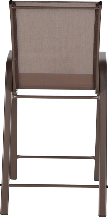 Karrige për bar Calan, metal ngjyrë kafe e errët, textilene kafe, 55x70x114cm