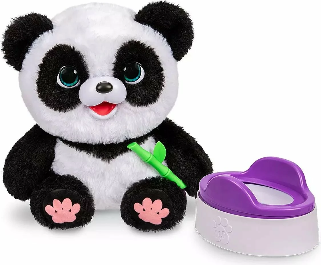 Lodër interaktive panda Cobi Little Live Pets Moja Panda ChuChu, mbi 50 tinguj/reaksione, 3x AA, me shishe ushqimi, bardhë/zi