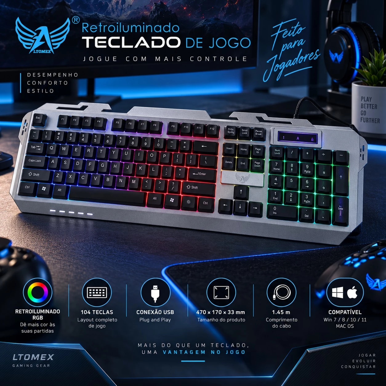 Tastierë Gaming me Ndriçim Shumëngjyrësh dhe Bllok Numerik