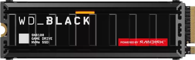 SSD NVMe M.2 2280 SanDisk WD_BLACK SN8100 2TB PCIe 5.0 (WDS200T1XHM) me ftohës RGB, zezë