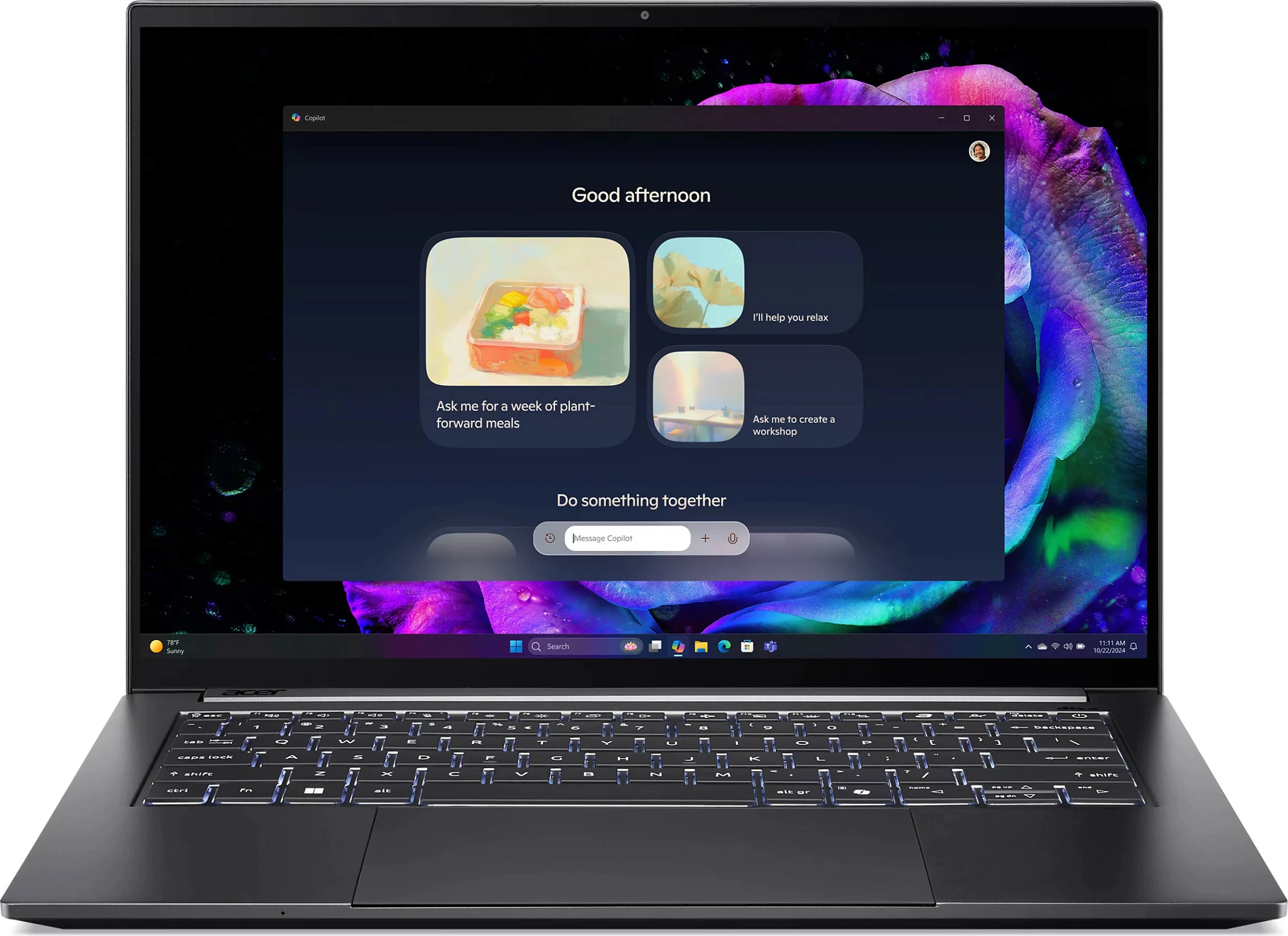 Laptop Acer Swift SFX14-73G-975F, Core Ultra 9, 32GB RAM, 2TB SSD, 14.5" OLED Touch, RTX 5070, Windows 11 Home, Titanium Grey