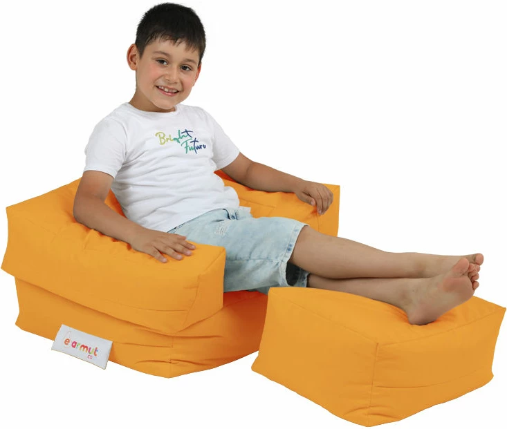 Puf për fëmijë, karrige me pouffe, portokalli, Atelier del Sofa