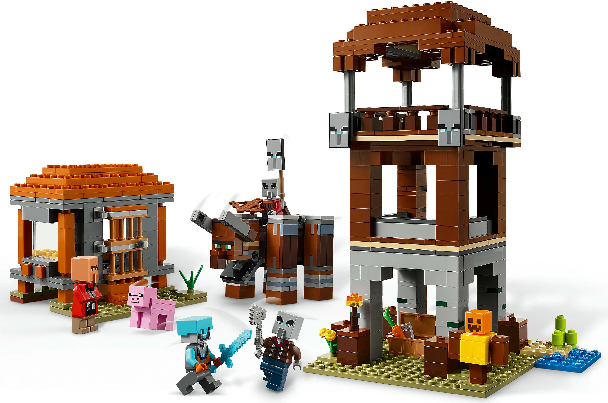 Set ndërtimi LEGO Minecraft The Pillager Outpost and Ravager 21278, 665 copë, shumëngjyrësh