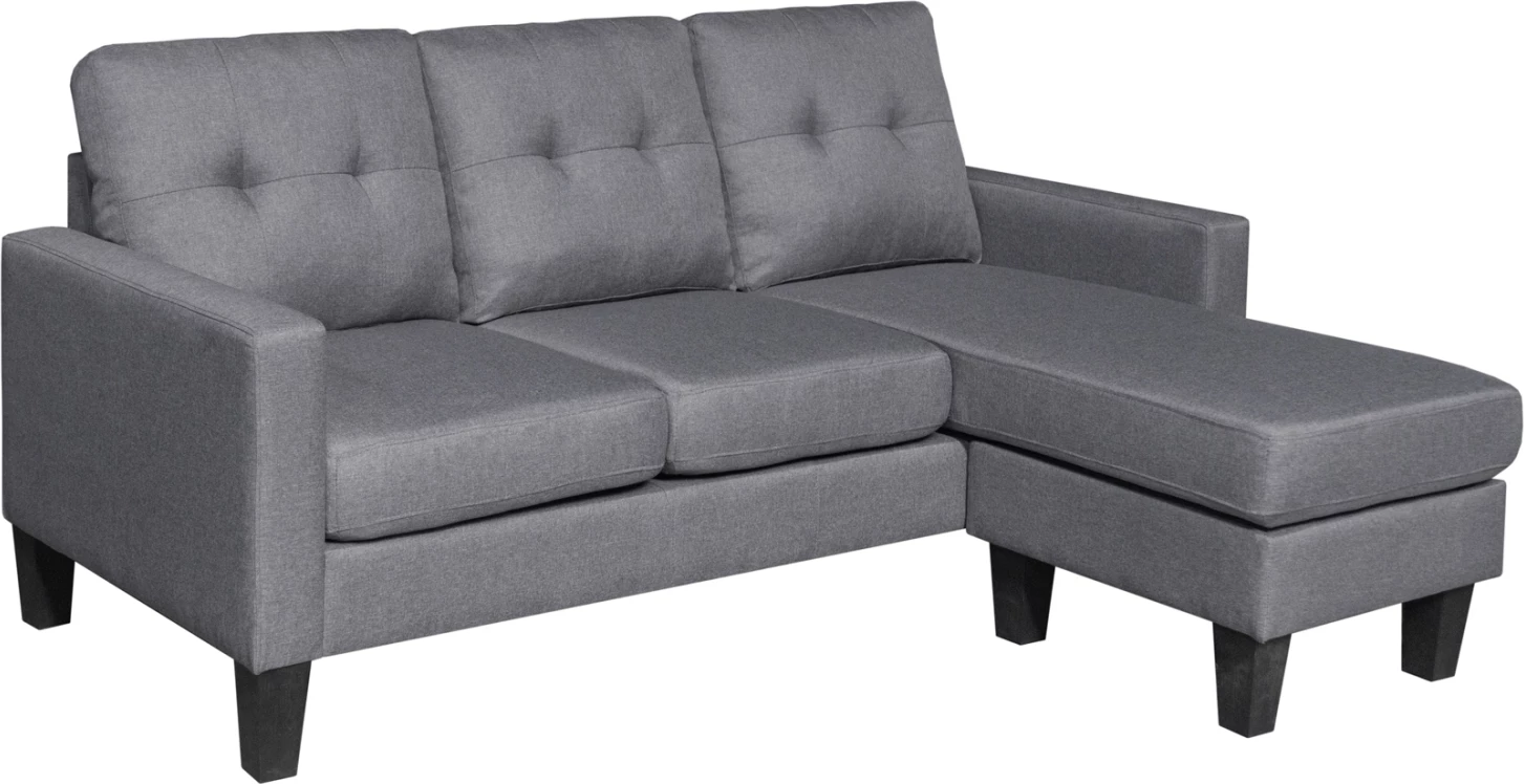 Këndare e kthyeshme MEGGY, 3 ulëse, material gri, FH3297.01, 184.5x129x86cm