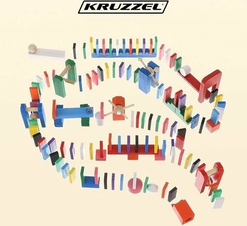 Set domino druri Kruzzel 22914, 360 copë, 407 elemente, shumëngjyrësh