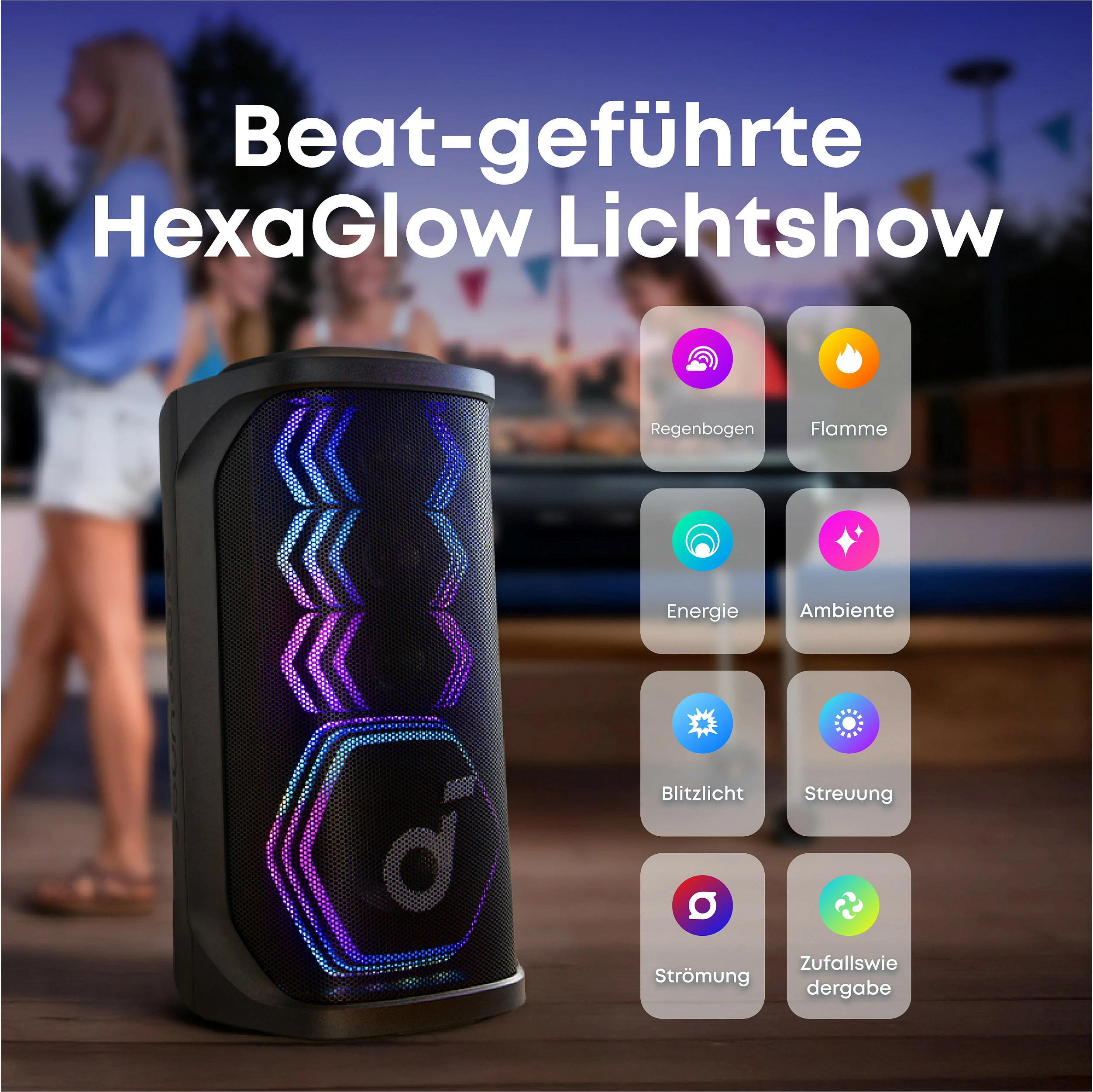 Altoparlant Anker Soundcore Rave 3S, Bluetooth 200W, karaoke, IPX4, me 2 mikrofonë pa kabllo, i zi