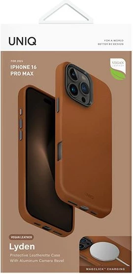 Mbështjellës UNIQ Lyden MagClick për iPhone 16 Pro Max, kafe