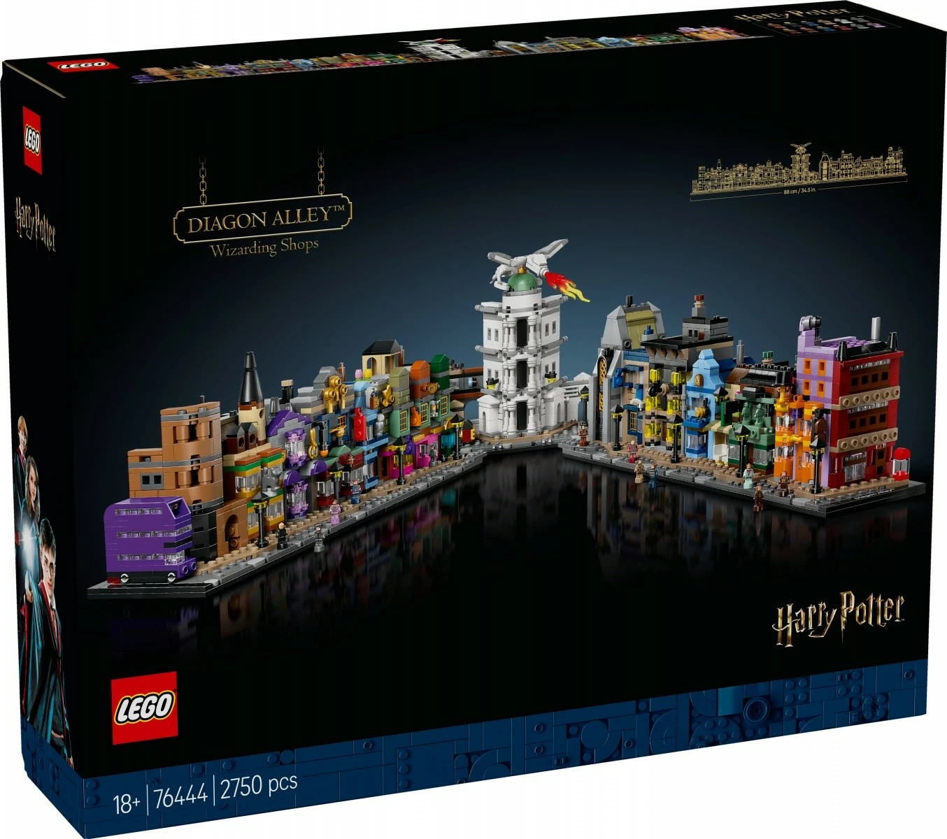 Set ndërtimi LEGO Harry Potter 76444 Dyqanet Magjike në Diagon Alley, 2750 pjesë, plastikë