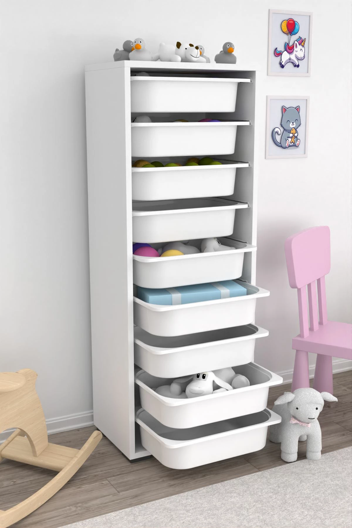 Dollap multifunksional Hanah Home, Zola 9N, i bardhë