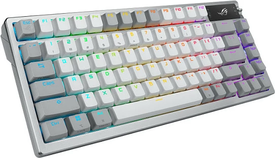 Tastierë gaming ASUS ROG Azoth, 75%, mekanike, hot-swap, RGB, wireless, e bardhë