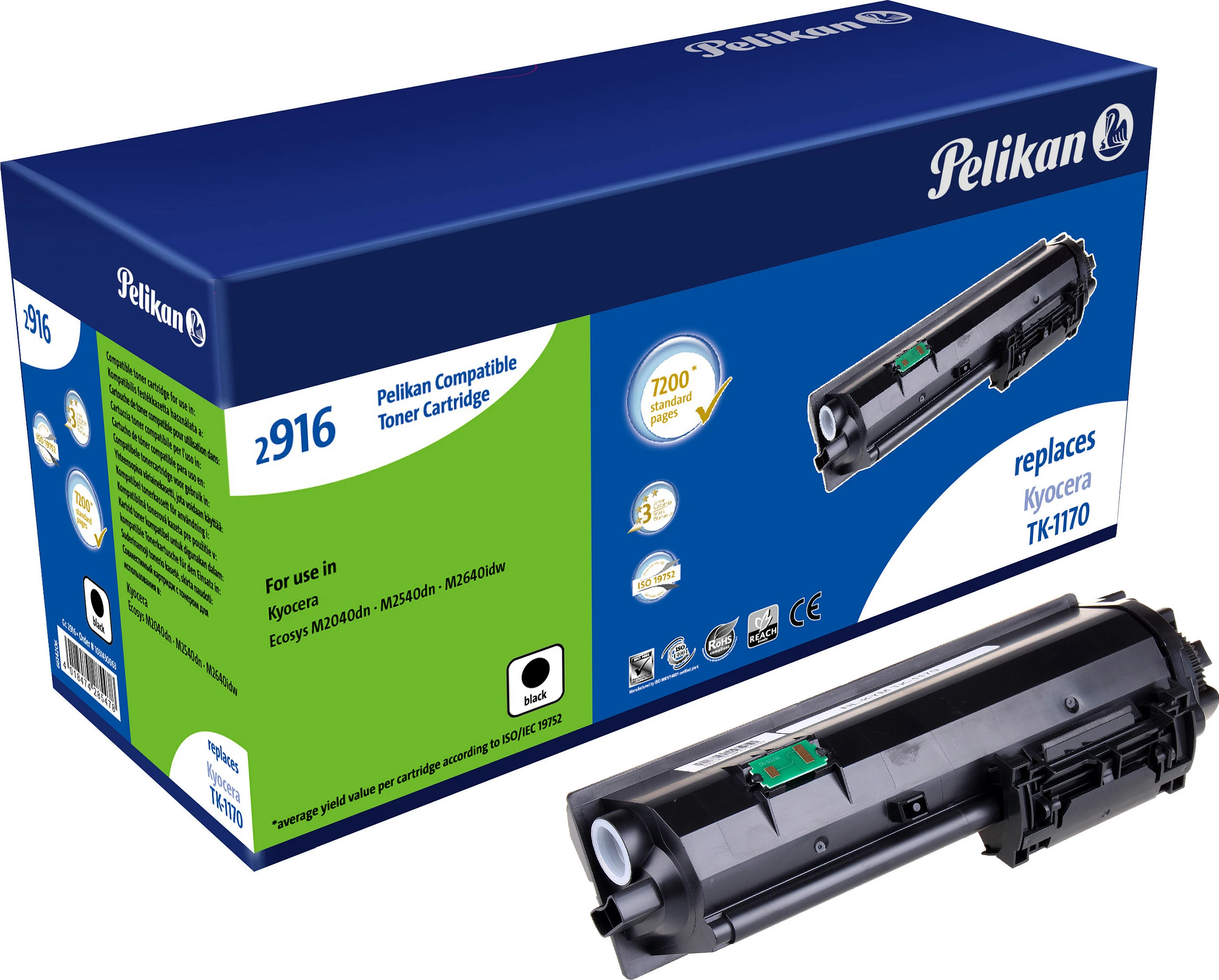 Toner Pelikan TK-1170 kompatibil për Kyocera, i zi, 7200 faqe
