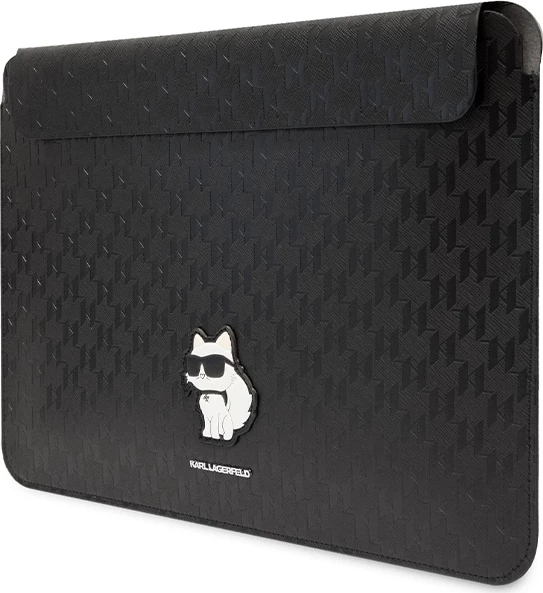 Mbështjellës laptopi Karl Lagerfeld Saffiano Monogram Choupette, 14", e zezë