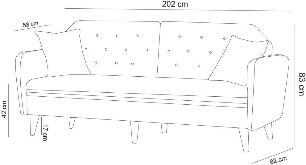 Set divani-krevat Atelier del Sofa, krem, Terra-TKM05-1005