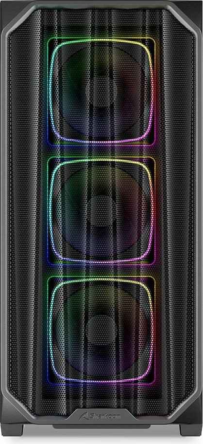 Kasë Sharkoon AK5M RGB, Midi Tower, xham i temperuar, RGB, e zezë