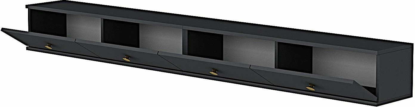 Komodë TV Zuzu Double, ngjyrë antracit, Skye Decor