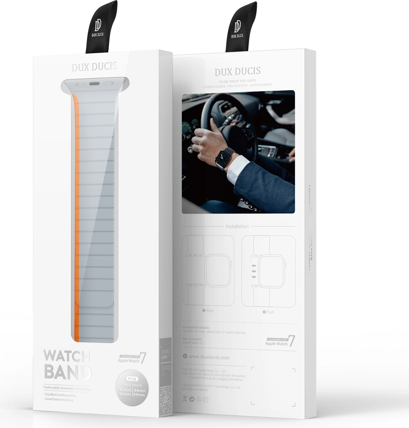 Rrip magnetik për Apple Watch Dux Ducis LD Version, 41/40/38mm, gri-portokalli