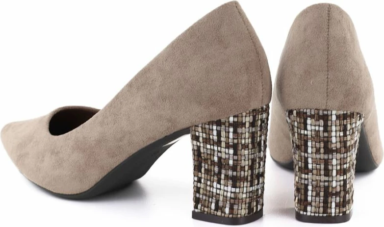 Këpucë me take të trasha për femra Leone PB414, kafe të çelët