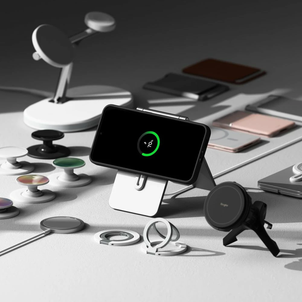 Mbështjellës Ringke Silicone MagSafe për Samsung Galaxy S25+, i zi