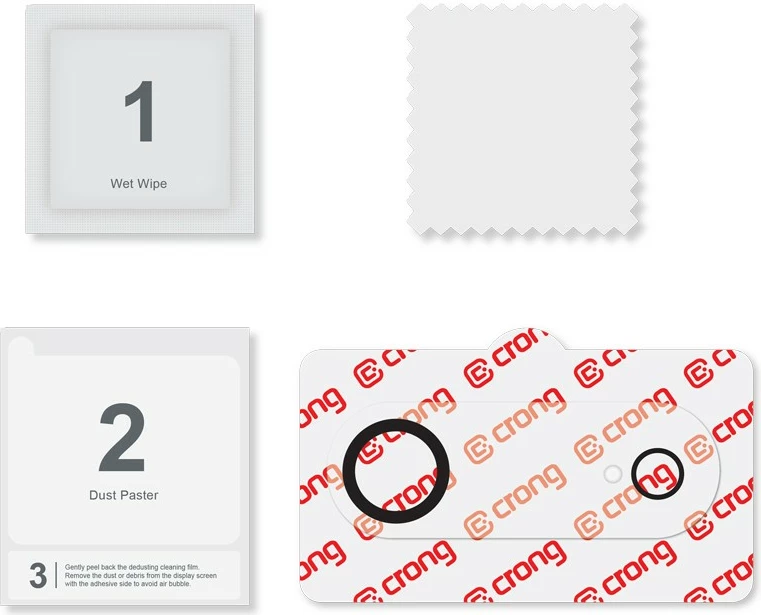 Xham i temperuar mbrojtës për kamerë, CRONG, CRGLSIP1766A, 9H, për iPhone 17 Air, transparent, set 1