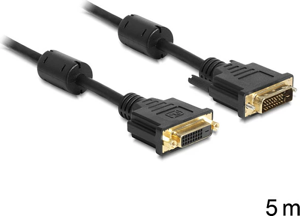Kabllo DVI DeLOCK 5 m, male-male, e zezë
