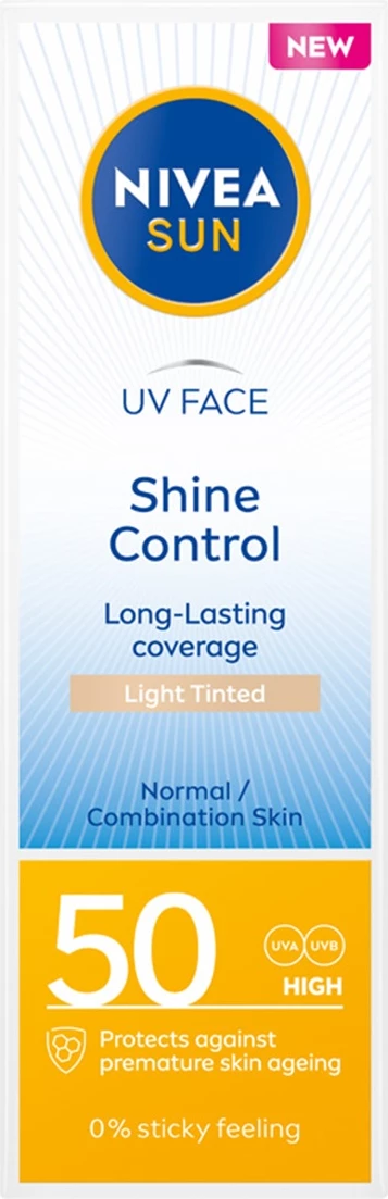 Krem fytyre me SPF për femra Nivea Sun UV Face Shine Control Mattifying Light Tinted, 50ml