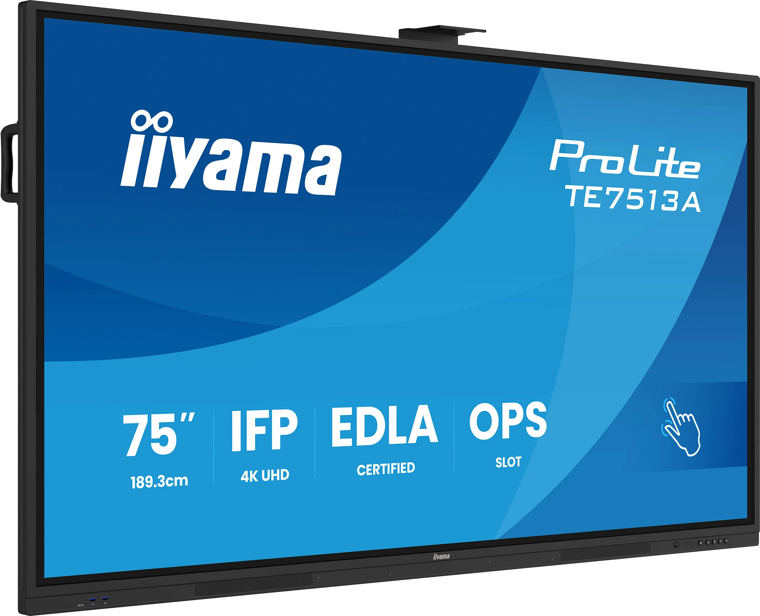 Ekran interaktiv iiyama ProLite TE7513A-B2AG, 75" 4K UHD, anti-glare, Bluetooth 5.0, i zi