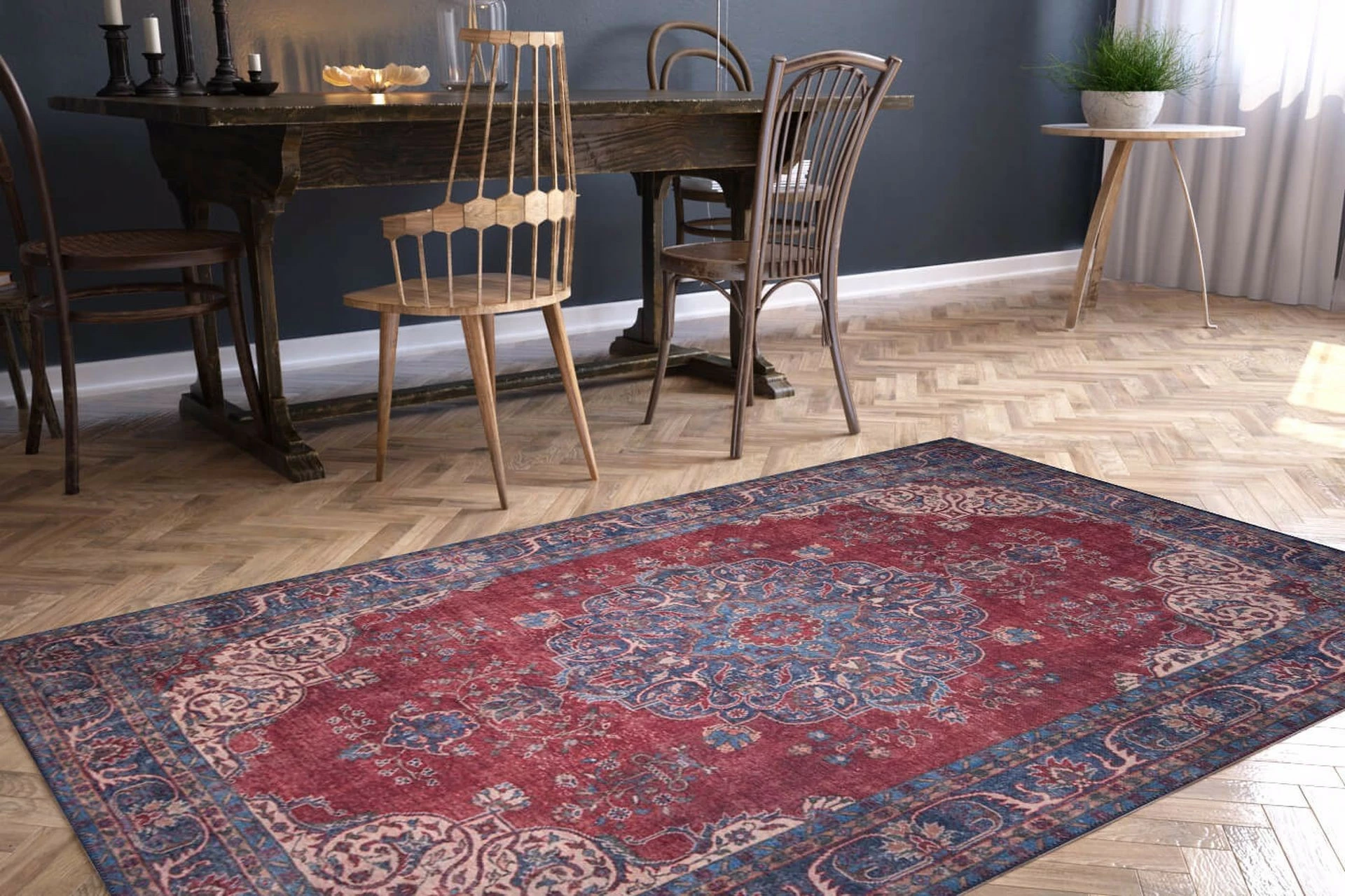 Qilim (210 x 310) Conceptum Hypnose, Blues Chenille - Rustic AL 88