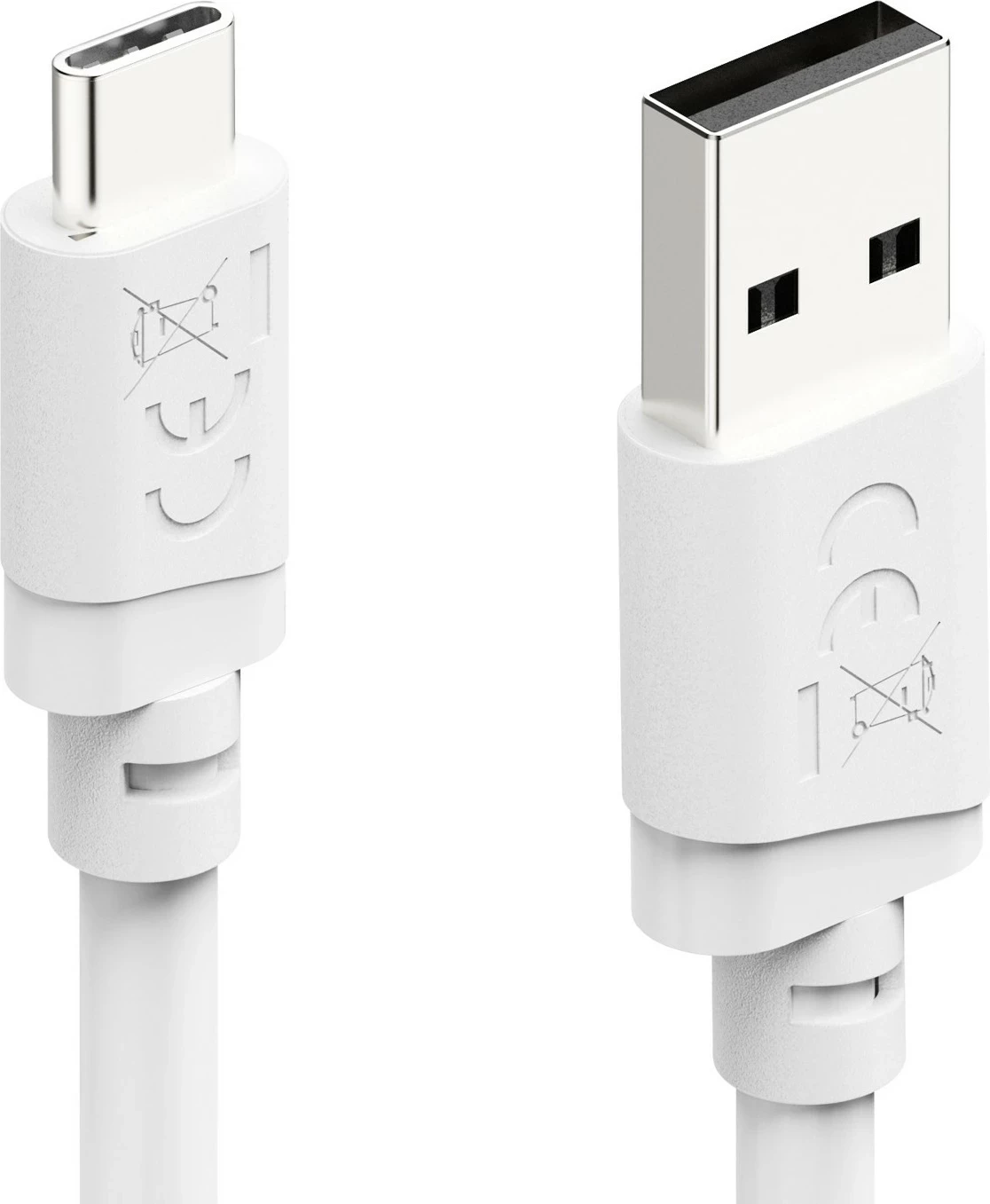 Kabllo karikimi Hama USB-A në USB-C, 2 m, e bardhë