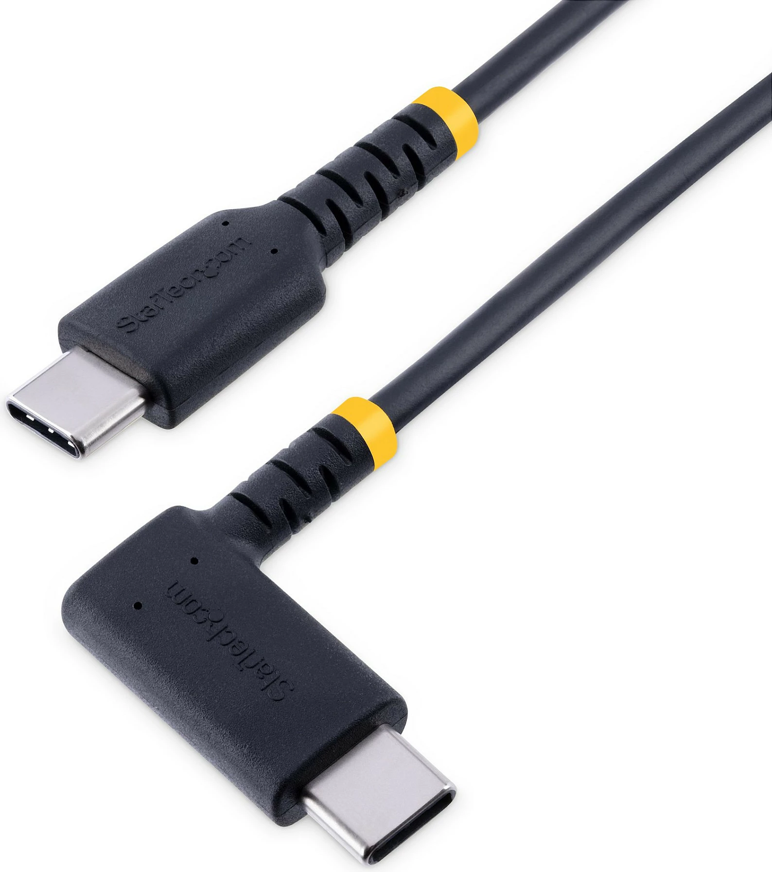 Kabllo karikimi USB-C StarTech 0.3m, këndore (Right Angle), 60W PD 3A, USB 2.0, e zezë