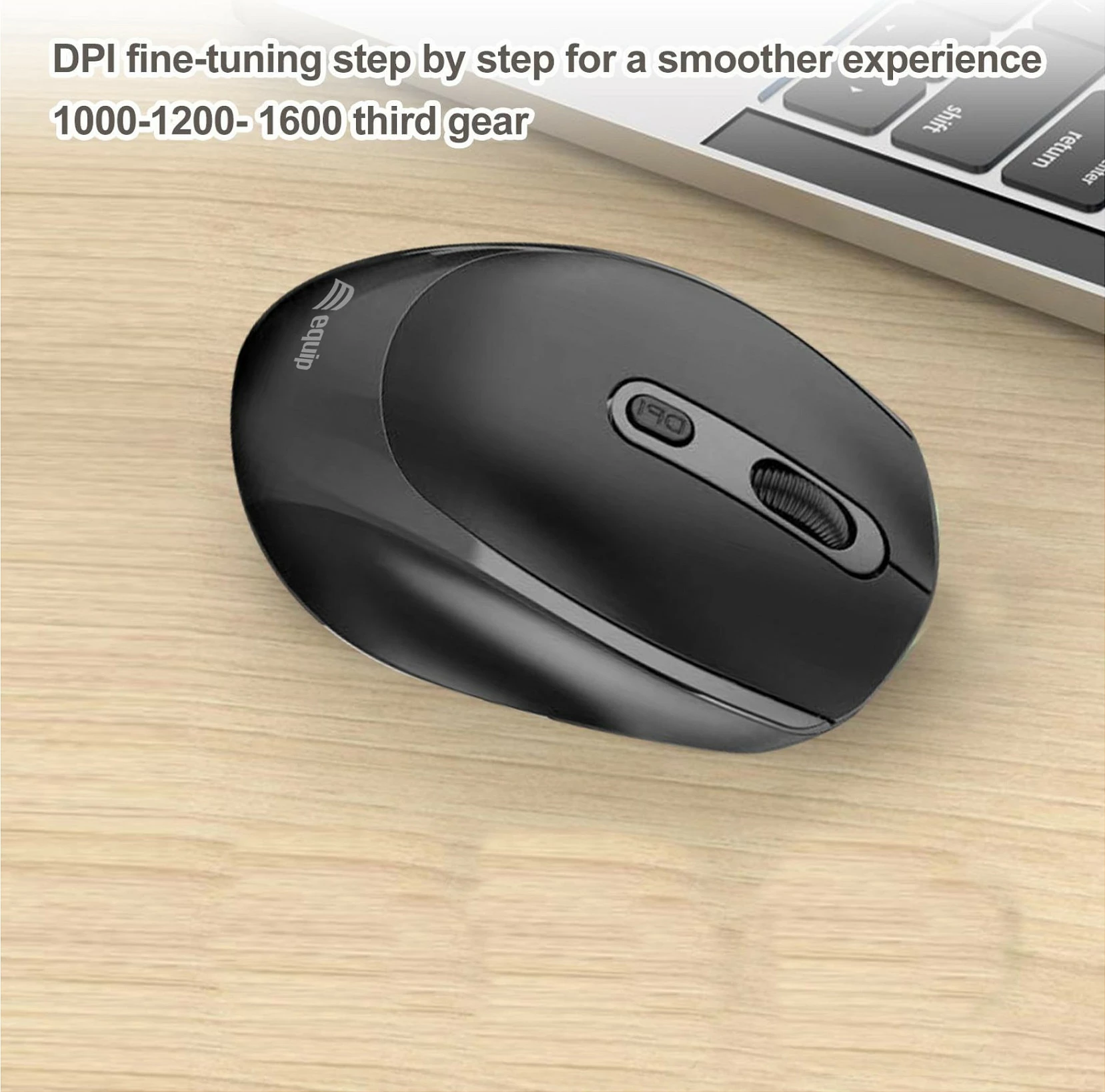 Maus wireless EQUIP Kompaktmaus Dual Mode, 1600 DPI, 4 butona, i zi