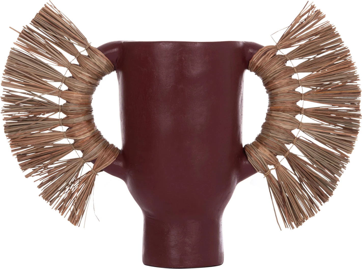 Vazo dekorative tavoline ALICA, terrakotë, ngjyrë maro, me bar të thatë, FH4668.06S, 55x19x34Hcm