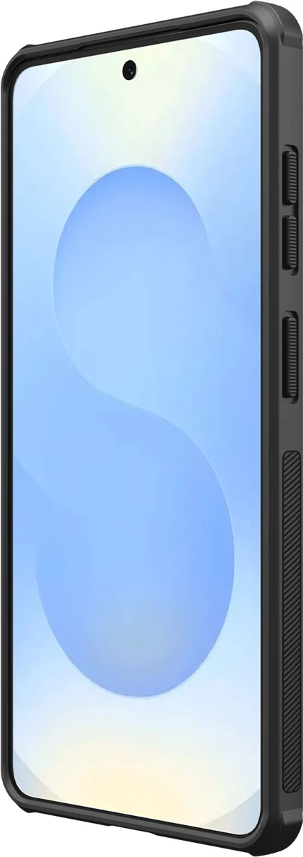Mbështjellës Nillkin Super Frosted Shield Pro për Samsung Galaxy S26+, TPU/PC, e zezë transluzente, me kuti