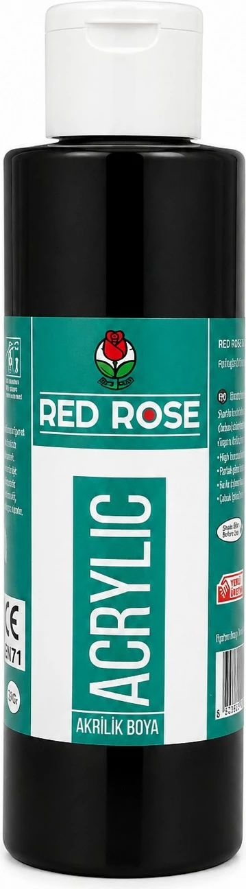 Ngjyrë Akrilike e Zezë Red Rose – 250 g