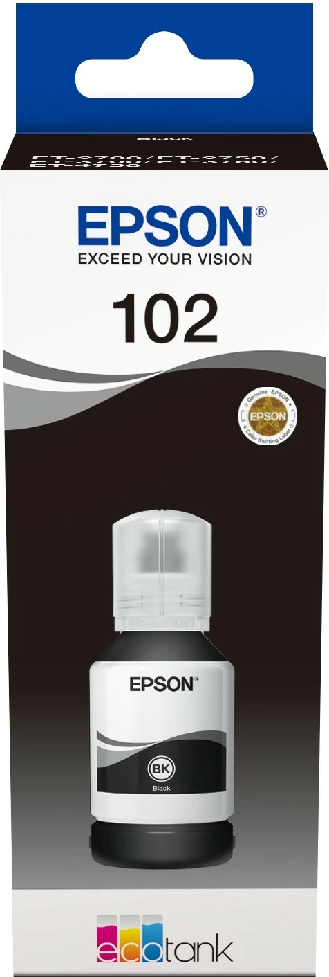 Shishe boje Epson EcoTank 102, Pigment i zi, 127 ml