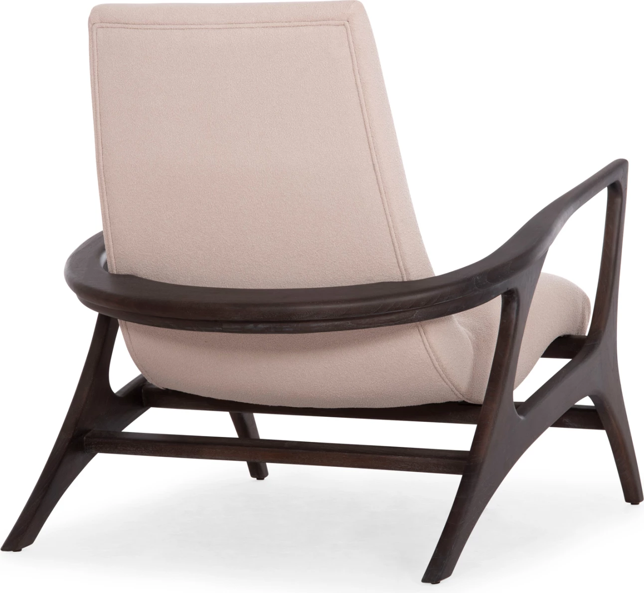 Fotel lounge ARYA, dru teku, ngjyrë e zezë-krem boucle, 79x88x83cm