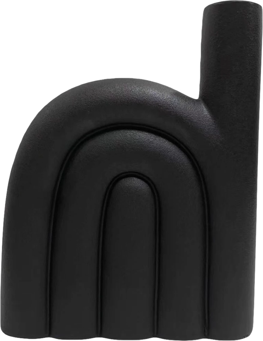 Dekor tavoline prej qeramike, ngjyrë e zezë mat, FH4639.02, 23.5x5.5x29.5 cm