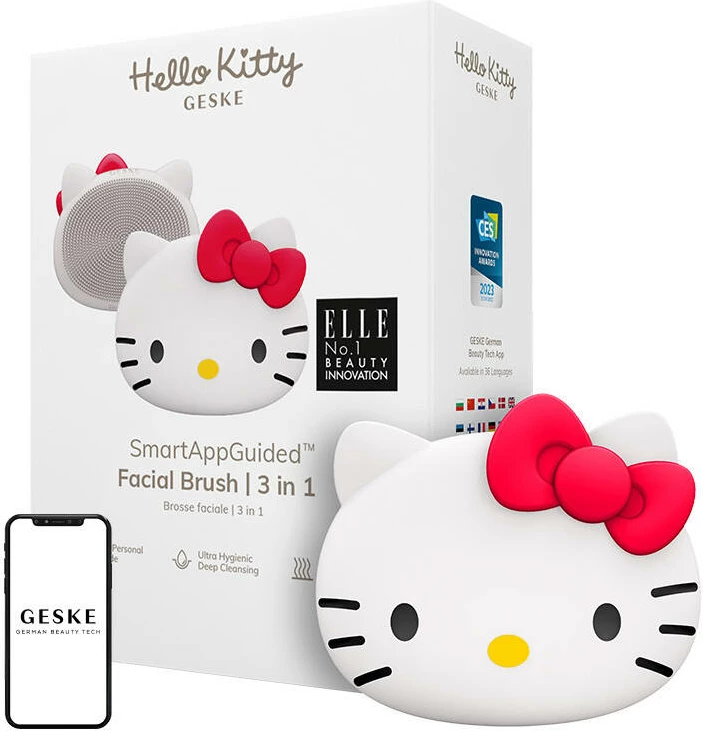 Furçë pastrimi fytyre Geske 3-në-1 me aplikacion, Hello Kitty, starlight